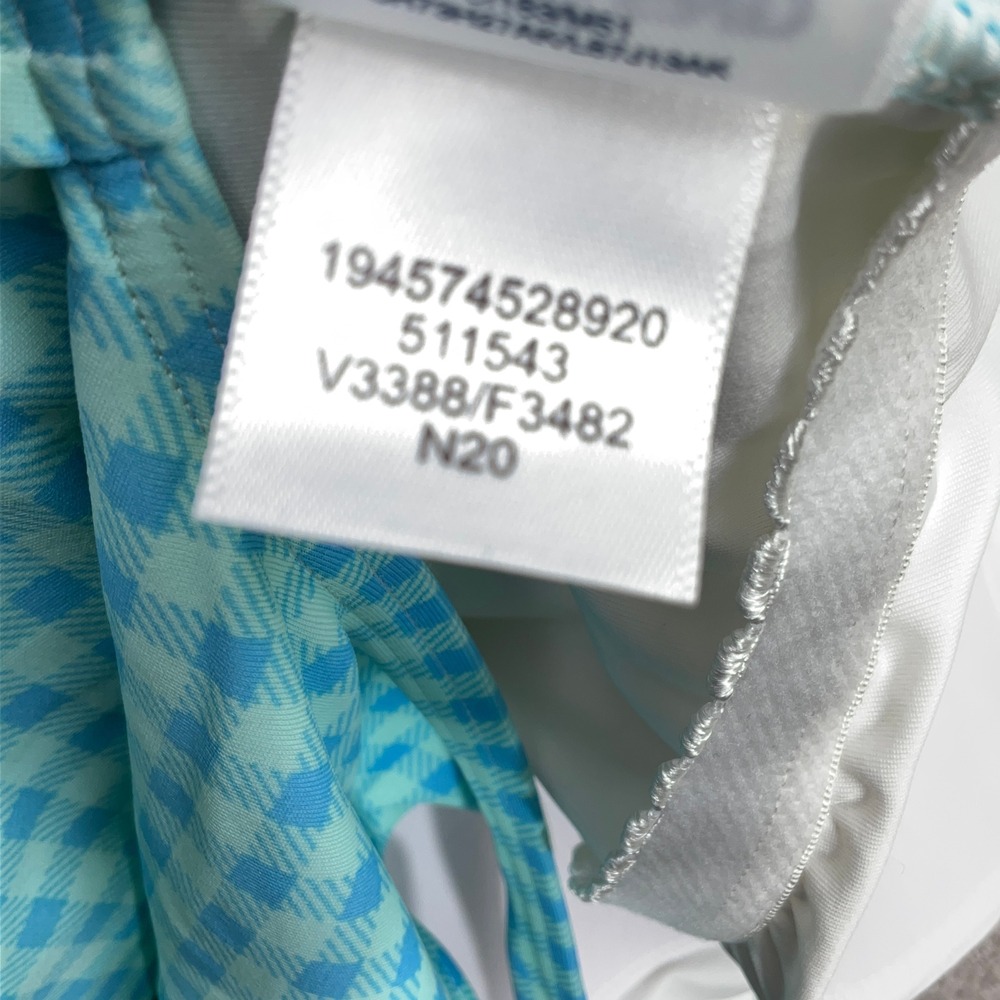 Lands' End One Piece Swimsuit Women 14 Blue Gingham Floral Tummy Control Beach - Picture 9 of 11